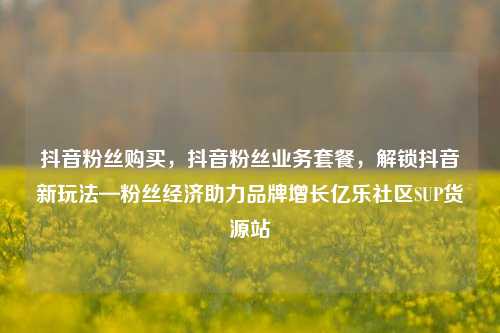 抖音粉丝购买	，抖音粉丝业务套餐，解锁抖音新玩法—粉丝经济助力品牌增长亿乐社区SUP货源站  第1张