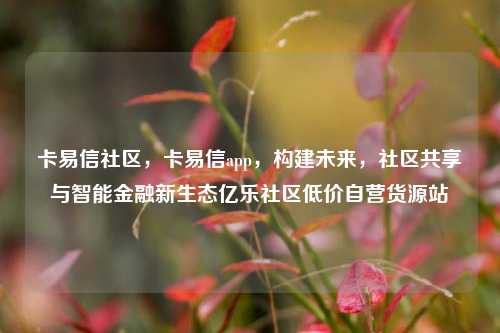 卡易信社区，卡易信app，构建未来	，社区共享与智能金融新生态亿乐社区低价自营货源站  第1张