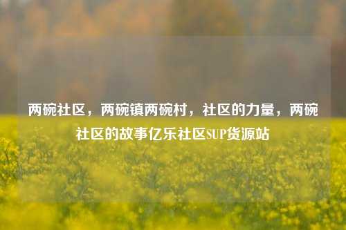 两碗社区	，两碗镇两碗村，社区的力量，两碗社区的故事亿乐社区SUP货源站  第1张