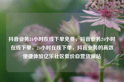 抖音业务24小时在线下单免费	，抖音业务24小时在线下单，24小时在线下单，抖音业务的高效便捷体验亿乐社区低价自营货源站  第1张
