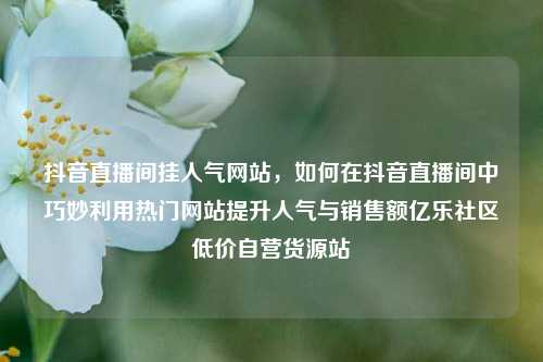 抖音直播间挂人气网站，如何在抖音直播间中巧妙利用热门网站提升人气与销售额亿乐社区低价自营货源站  第1张